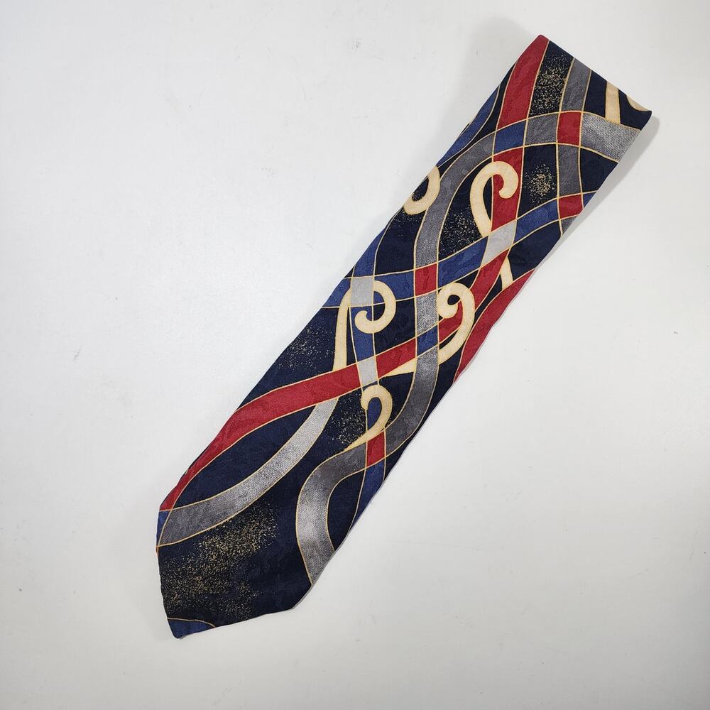 🌻3 for $18 Vintage 90's Flying Scotsman Red Bllue Silk Tie